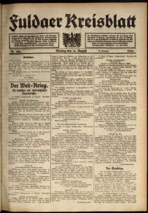 Ausgabe vom Montag, den 14. August 1916.
