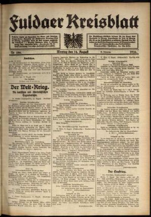 Ausgabe vom Montag, den 14. August 1916.