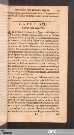 Caput XXII. Cælius cum adjunctis