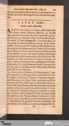 Caput XXII. Cælius cum adjunctis