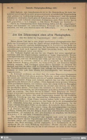 Aus den Erinnerungen eines alten Photographen