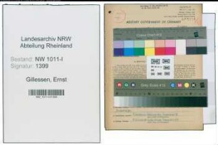 Entnazifizierung Ernst Gillessen , geb. 20.06.1900 (TechnischerAngestellter)