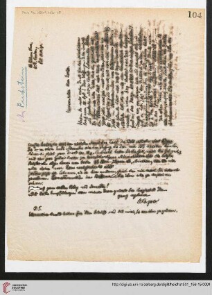 Korrespondenz Otto Puchstein/Carl Bezold: Brief von Carl Bezold an Otto Puchstein