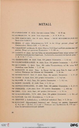 Metall (Nr. 772-792)