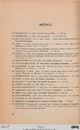 Metall (Nr. 772-792)