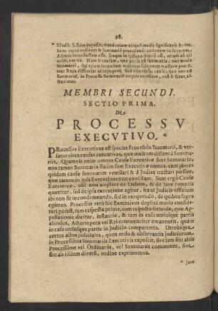 Sectio Prima De Processu Executivo.