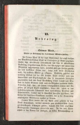 Ottmar Weis : Pfarrer zu Gesenwang im Erbisthume München-Freising ; [Nekrolog]