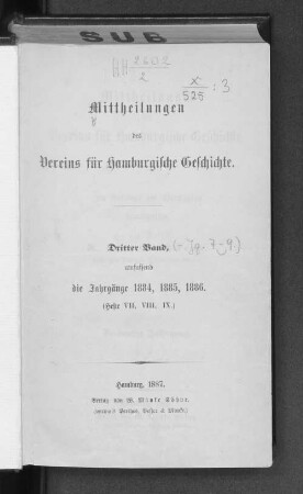 3. Bd. 7.1884: Mitteilungen des Vereins für Hamburgische Geschichte