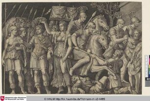 [Trajan entre la ville de Rome et la victoire; Trajan between the City of Rome and Victory; Trajan zwischen den Personifikationen der Stadt Rom und des Sieges]