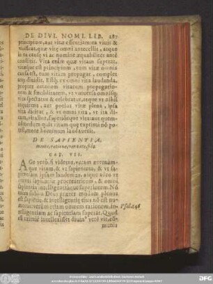 De Sapientia, mente, ratione, veritate, fide. Cap. VII.