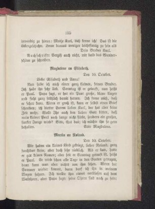 Magdalene an Elisabeth.