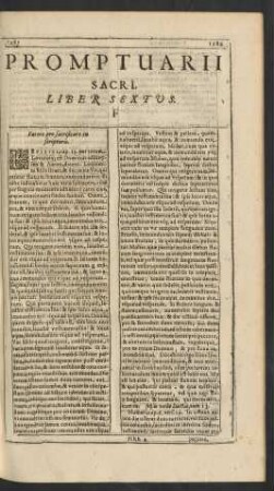 Promptuarii Sacri. Liber Sextus. F