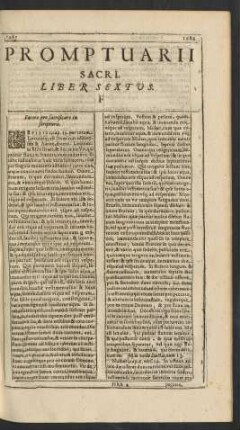 Promptuarii Sacri. Liber Sextus. F