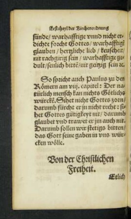 Von der Christlichen Freiheit.