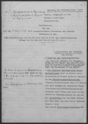 Neuhausen/Eck: Pfarrbericht 1932