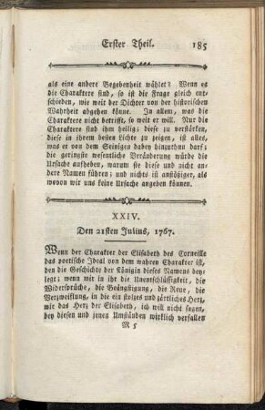 XXIV. Den 21sten Julius, 1767