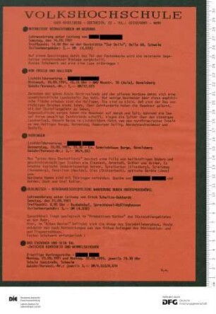 Beilage zum Programm 2. Semester 1991