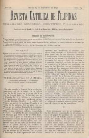Ano II. Manila 14 de Septiembre de 1890, Núm. 84