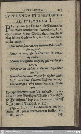 Supplenda et Emendanda