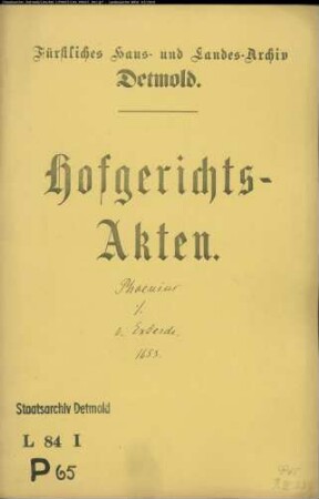 Phoenius, Simon Philipp gegen Anton Heidenrich von Exterdes Witwe - Schuldforderung