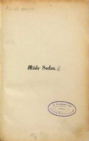 Müde Seelen : Roman. Deutsch von Marie Herzfeld