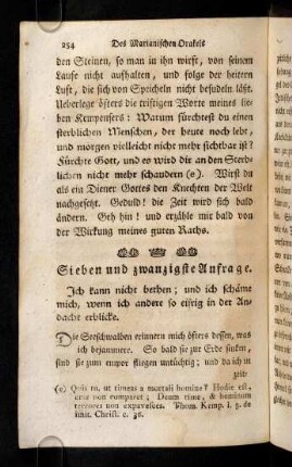 254-264, Sieben und zwanzigste Anfrage