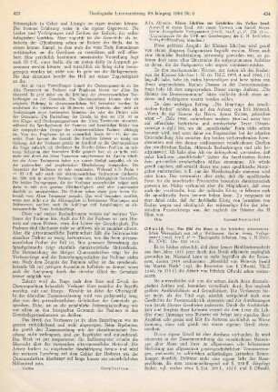 424-425 [Rezension] Osswald, Eva, Das Bild des Mose in der kritischen alttestamentlichen Wissenschaft seit Julius Wellhausen