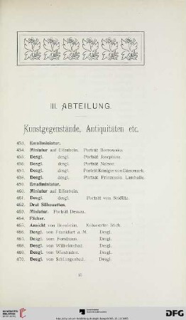 Kunstgegenstände, Antiquitäten (Nr. 453-903)