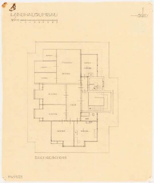 Umbau eines Landhauses Monatskonkurrenz Februar 1933: Grundriss Dachgeschoss 1:100; Maßstabsleiste