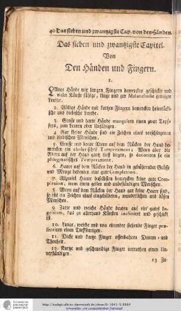 Von den Händen und Fingern
