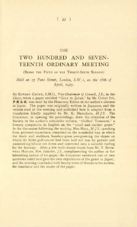 The two hundred and seventeenth ordinary meeting