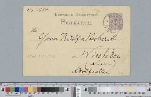 Postkarte an Rudolf von Beckerath