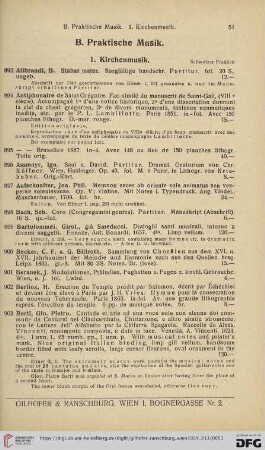 B. Praktische Musik (Nr. 893 - 1414)