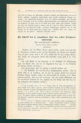 ¬Die¬ Schrift des h. Augustinus über den ersten Religionsunterricht : (de catechizandis rudibus) ; (Fortsetzung)