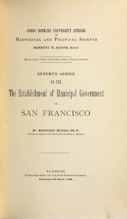 The Establishment of municipal government in San Francisco