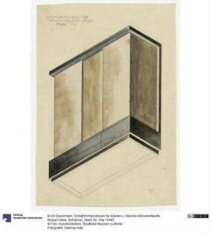 Schlafzimmerschrank für Kleider u. Wäsche (Möbelentwürfe, Körpermöbel, Schränke)