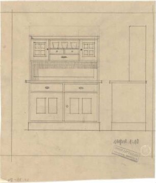Littmann, Max; Bocksberg; Hofgut, Landhaus - Schrank (Ansichten)
