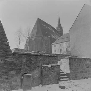 Bautzen Winterbilder : Bautzen, Fleischergasse. Blick zum Bautzener Dom. Winteraufnahme