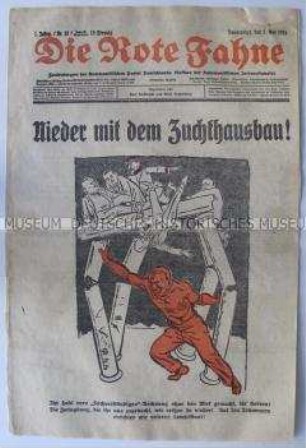 Illustrierte Ausgabe der kommunistischen Tageszeitung "Die Rote Fahne" zum 1. Mai