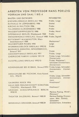 Arbeiten von Professor Hans Poelzig