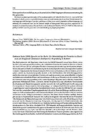 Sorin Gadeanu: Sprache auf der Suche : zur Identitätsfrage des Deutschen in Rumänien am Beispiel der Temeswarer Stadtsprache, Regensburg, Roderer, 1998, 436 S.