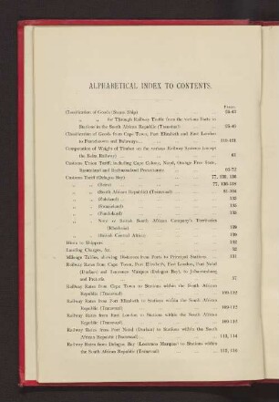 ALPHABETICAL INDEX TO CONTENTS