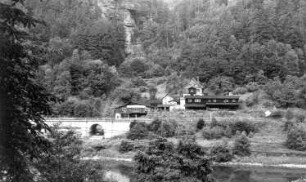 Reinhardtsdorf-Schöna-Schöna. Gelobtbachmühle von Tschechien aus
