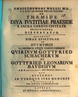 De Themide, diva iustitiae praeside, e sacra Christi civitate proscribenda diss.