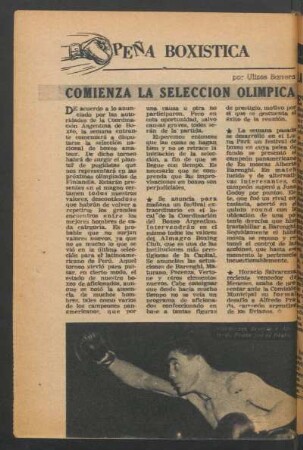 Comienza la selección olímpica : Peña Boxistica