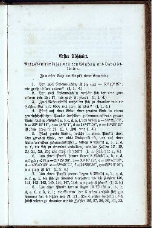 Erster bis Siebenter Abschnitt.