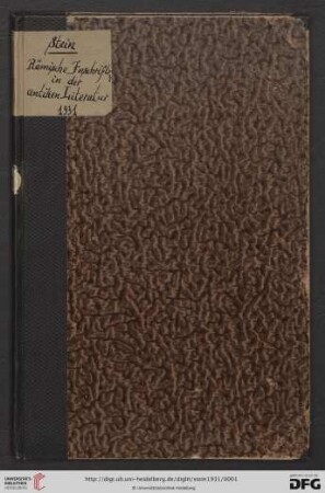 Römische Inschriften in der antiken Literatur
