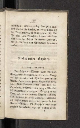 Sechzehntes Kapitel. Ein großer Entschluß.