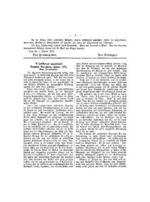 Viribus unitis! Neujahrsbetrachtungen Januar 1875