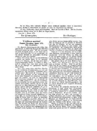 Viribus unitis! Neujahrsbetrachtungen Januar 1875